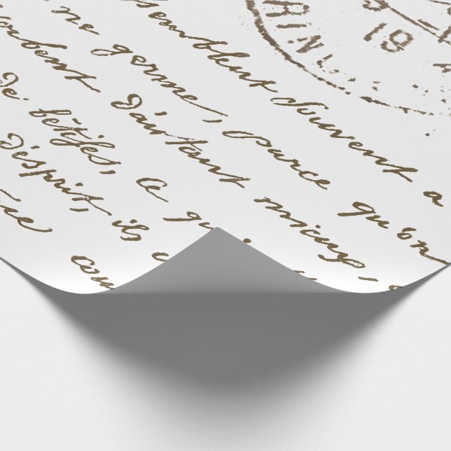 Papel De Presente Linda Carte Postale Script Francês (Ponta)