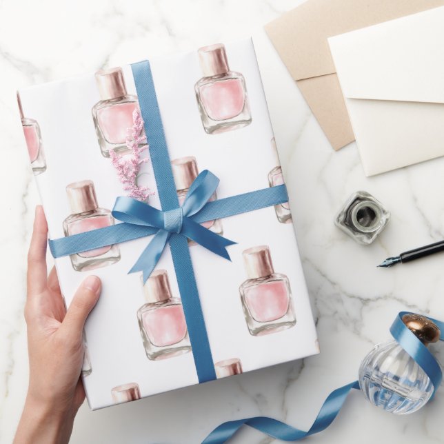 Papel De Presente Linda de Branco Esmalte Rosa de Noiva (Presentear)