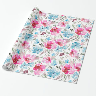 Papel De Presente Linda flor de aquarela
