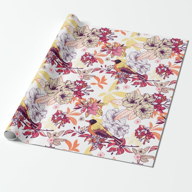 Papel De Presente Linda Floral (Desenrolado)