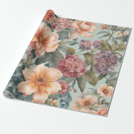 Papel De Presente Linda Floral Vintage Fllower