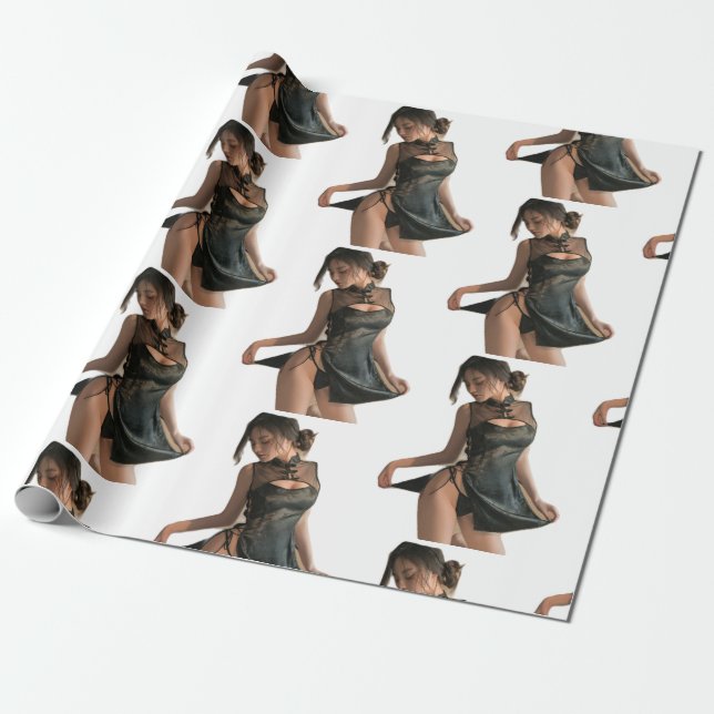 Papel De Presente Linda garota com um Livro Lindo (Desenrolado)