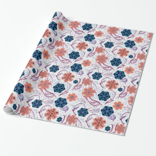 Papel De Presente Linda ilustração de padrão uniforme floral