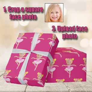 Papel De Presente Linda Menina Bailarina Loira Foto Personalizada In
