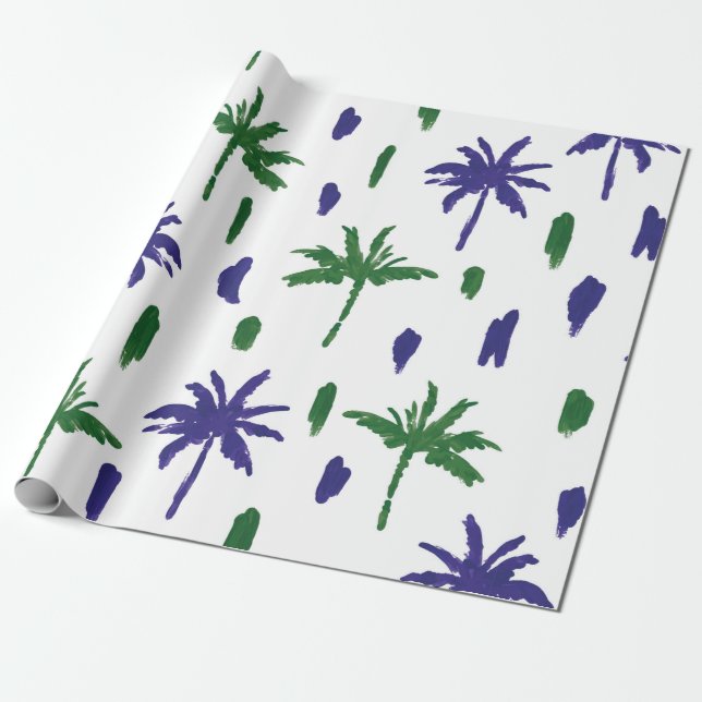 Papel De Presente Linda palmeira tropical (Desenrolado)