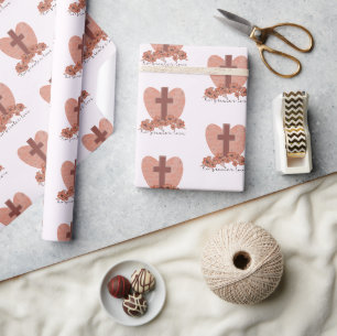 Papel De Presente Linda Páscoa Cristã Cruz
