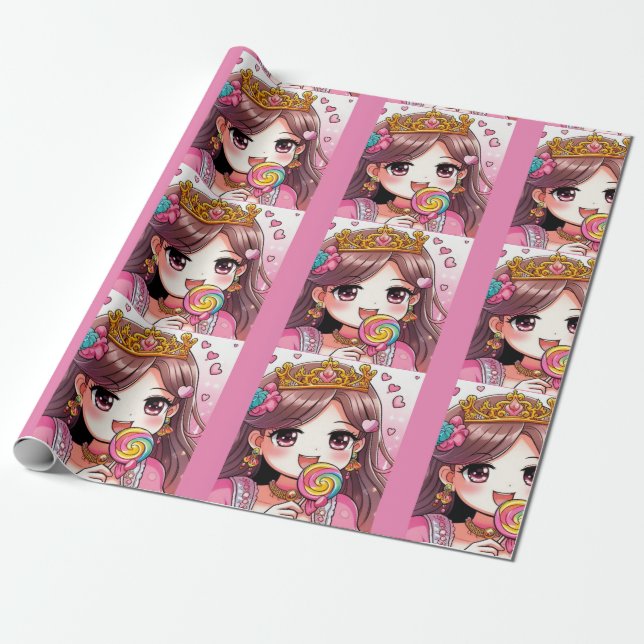 Papel De Presente Linda Princesa  (Desenrolado)