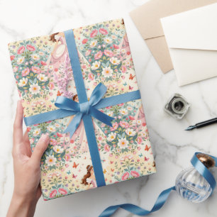 Papel De Presente Linda princesa com borboletas