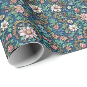 Papel De Presente Linda Vintage Floral