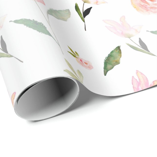Papel De Presente Linda Watercolor Floral (Ponta do rolo)