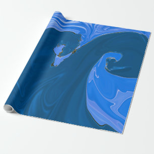Papel De Presente Lindas Ondas Abstrato de Pintura em Parede