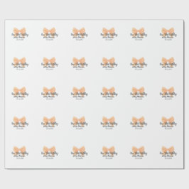 Papel De Presente lindo aniversário arco laranja nome data simples p