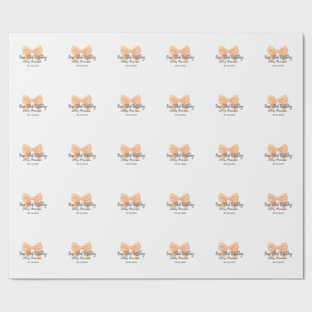 Papel De Presente lindo aniversário arco laranja nome data simples p (Aberto)
