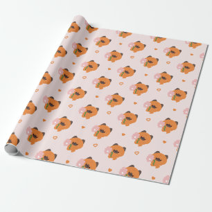 Papel De Presente Lindo Cachorro Alemão Romântico