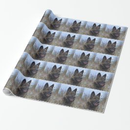 Papel De Presente lindo cachorro preto e bronze da raça Pastor Alemã