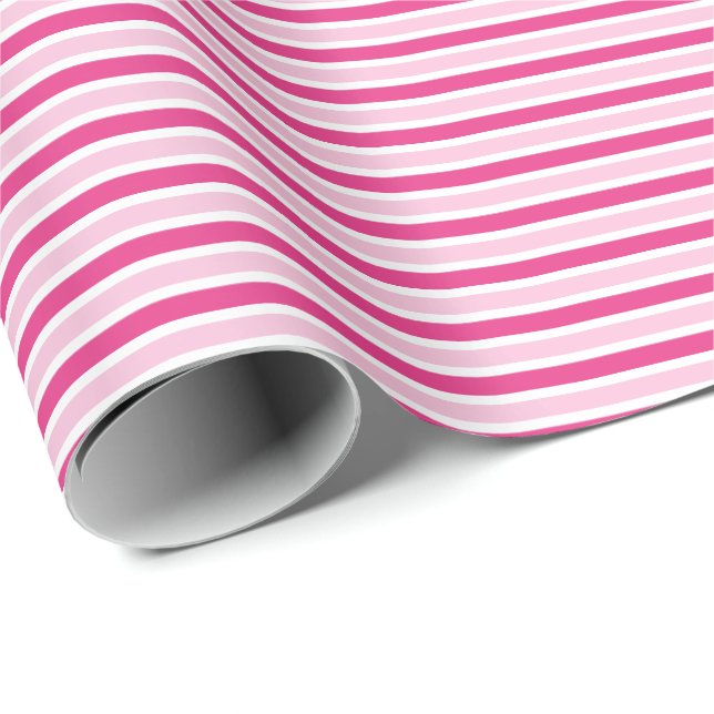 Papel De Presente Lindo Charme Listras Rosa e Branco  (Ponta do rolo)