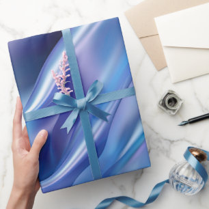 Papel De Presente Lindo Chuva Azul Roxo Chá de Noiva