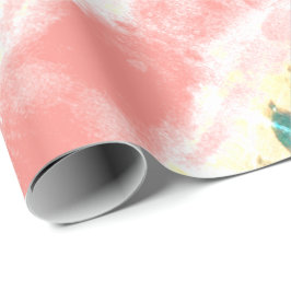 Papel De Presente Lindo Coral Florido