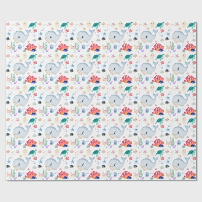 Papel De Presente Lindo Debaixo Da Água (Barra)