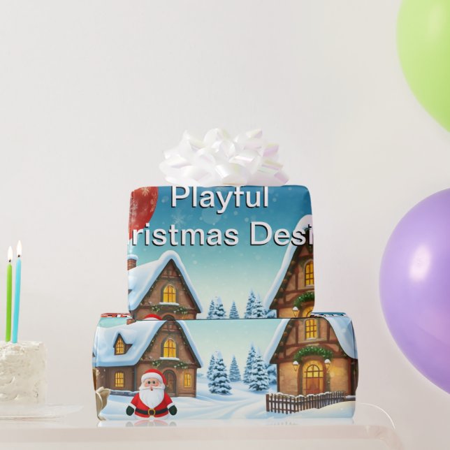 Papel De Presente Lindo Design de Natal Divertido (Presentes para festas)