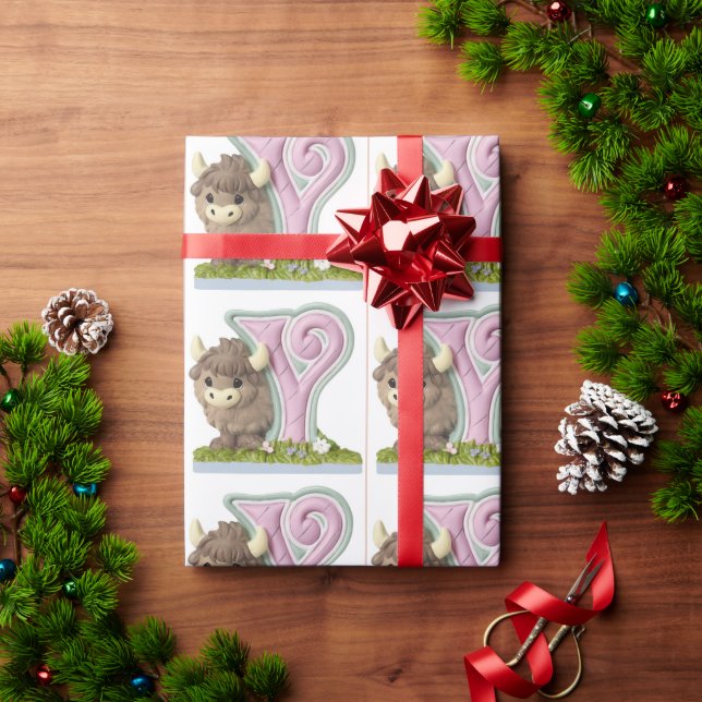 Papel De Presente Lindo e adorável iaque marrom (Presente de Natal)