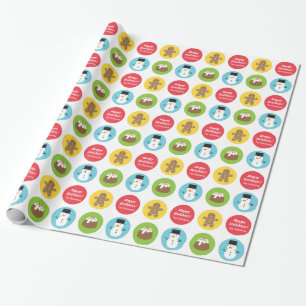 Papel De Presente Lindo e Colorido Padrão Feliz Natal