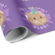 Lindo hamster de aniversário espiando pelo buraco