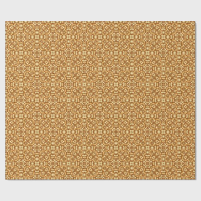 Papel De Presente Lindo padrão abstrato dourado (Aberto)