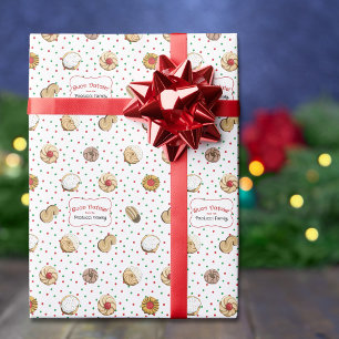 Papel De Presente Lindo padrão de biscoito de Natal Buon Natale
