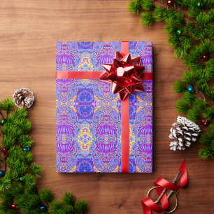 Papel De Presente Lindo padrão de paisley violeta