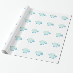 Papel De Presente Lindo Pequeno Cordeiro Azul