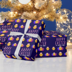 Papel De Presente Lindo Pintinho de Páscoa e Ovos Feliz Feriado de P