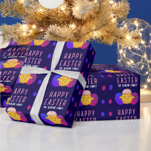 Papel De Presente Lindo Pintinho de Páscoa e Ovos Feliz Feriado de P
