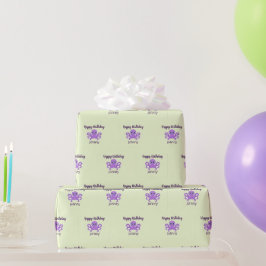 Papel De Presente Lindo polvo roxo verde