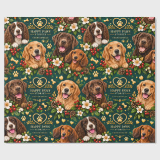 Papel De Presente Lindo Springer Spaniel, Golden Retriever, Labrador
