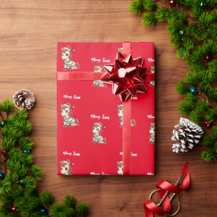 Papel De Presente Lindo unicórnio Feliz Natal árvore de Natal invern