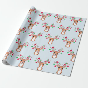 Papel De Presente Lindo Veado de Natal