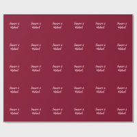 Lindo Vermelho Burgundy Minimalista Caligrafia Nom