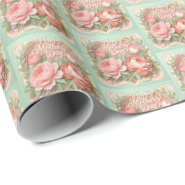 Papel De Presente Lindos Azulejos do Dia das Mães Feliz