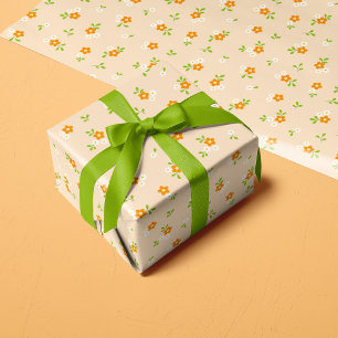 Papel De Presente Lindos Buquês de Margaridas Florais de Primavera P
