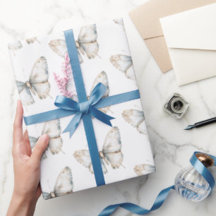 Papel De Presente Lindos Festa de Casamento Borboleta Branca