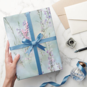 Papel De Presente Lindos Flores Lavanda Chá de Noiva