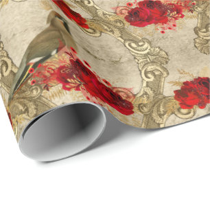 Papel De Presente Lindos padrões de pássaros de natais vintages