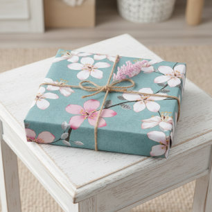 Papel De Presente Lindos Rustic Vintage Cherry Blossoms
