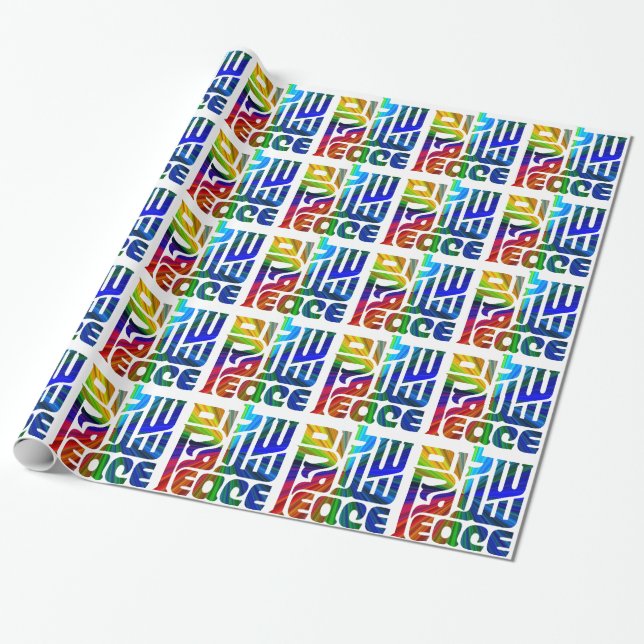 Papel De Presente Língua da paz/hebraico, inglês, árabe (Desenrolado)