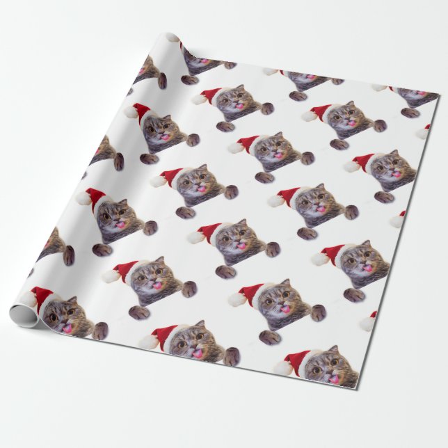 Papel De Presente Língua de Natal de Cat (Desenrolado)