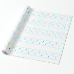 Papel De Presente Linha azul da estrela de Chanukah<br><div class="desc">Papel de envolvimento bonito de Chanukah com uma linha de estrelas azuis e de luz - pontos azuis</div>