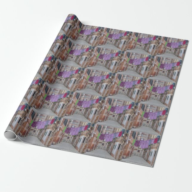 Papel De Presente Linha De Fechamento Em Veneza Itália (Desenrolado)