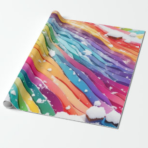 Papel De Presente Linha de onda colorida do arco-íris