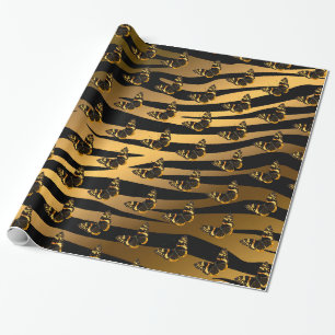 Papel De Presente Linha de Trendência da Borboleta de Tigre de Luxo